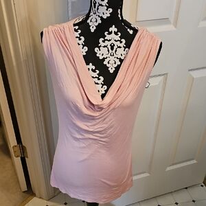 Pink Sleeveless Drape Top